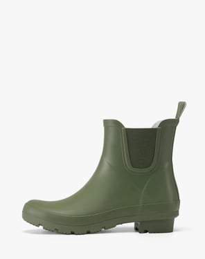 Women's Solid-Color Waterproof Rubber Rain Boots