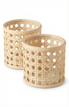 Solana Handwoven Iraca Candle Sleeves (Set of 2)