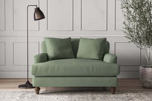 nkuku Deni Love Seat | Make To Order | Brera Linen Jade | No Colour