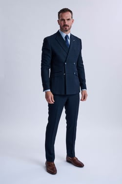 Caridi Navy Double Breasted Two Piece Suit