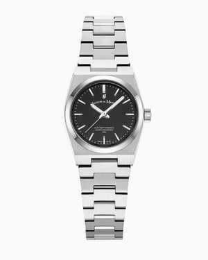 Horizon Ladies 25mm Three-hands Silver-tone Black dial Stainless steel swiss watch - 25mm