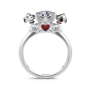 Jeulia Hug Me "Loyalty of Love" Puppy Dog Round Cut Sterling Silver Ring