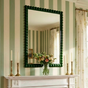 Larger Charming mirror in green