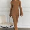 Cosy Holidays Ribbed Pants Brown