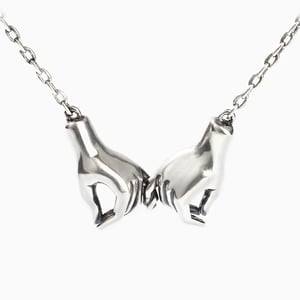 Jeulia "Make A Promise" Gesture Sterling Silver Necklace