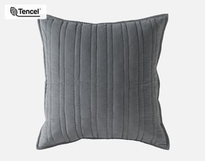 QE Home Fergana Euro Sham, Grey, 26" x 26"