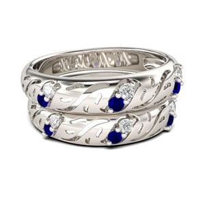 Jeulia Hollow Out Sterling Silver Band Set