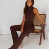 Star Power Ribbed Pants Brown
