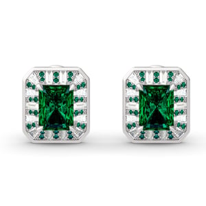 Jeulia Vintage Radiant Cut Sterling Silver Earrings