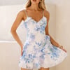 Garden Soirée Mini Dress Blue