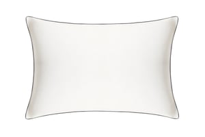Ivory Pure Silk Pillowcase - Super King / Charcoal