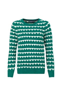 Weird Fish Tyla Cosy Knit Scalloped Jumper Green Ivy Size 8