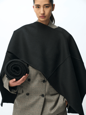 Versatile Cashmere Poncho - One Size / Black / WWO0002-1481