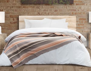 QE Home Park Cotton Blanket, Geometric, Beige, Twin