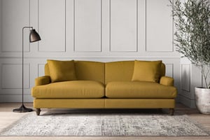 nkuku Deni Sofa | Make To Order | Grand | Recycled Cotton Ochre