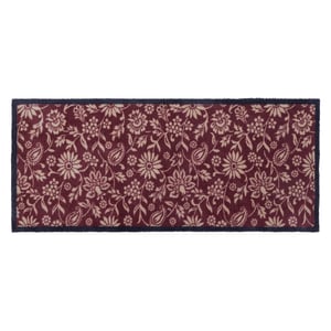 Paisley Floral Burgundy Washable Runner - 65x150cm
