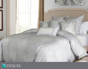 QE Home Tosca Duvet Cover, TENCEL™ Lyocell, Botanical, Grey, Queen