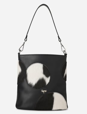 Miro Bucket Bag - Natural Black and White Cowhide