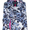 Blue and White Floral Long Sleeve Cotton Shirt