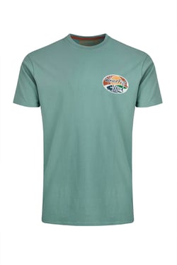 Weird Fish Land and Sea Back Print Graphic T-Shirt Mineral Blue Size L