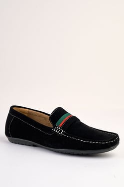 Azzurro Black Suede Loafers