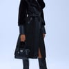 AKIRA Goodie Mixed Media Coat | Black | Size Small
