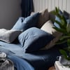 Blue Linen Blend Fitted Sheet