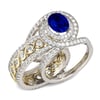 Jeulia Wide Oval Cut Sterling Silver Ring Set