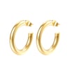 Mid Round Hoop Earrings Gold