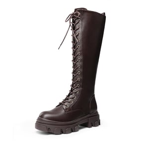 DREAM PAIRS Lace Up Knee High Boots
