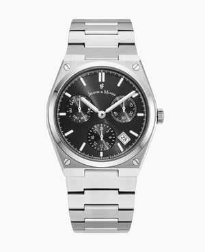 Horizon Gents 41mm Multifunction-date Silver-tone Black dial Stainless steel swiss watch - 41 mm