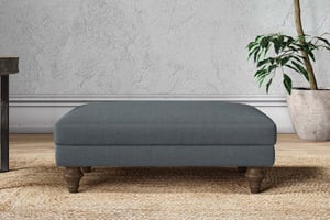 nkuku Marri Dining Footstool | Make To Order | Medium | Brera Linen Dusk