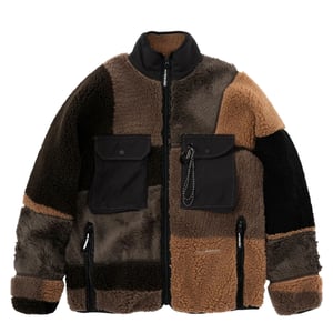And Wander Mix Boa Jacket Brown