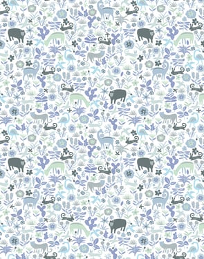 Menagerie' Wallpaper by Tea Collection - Gray - Traditional / 27 in. x 27 ft.