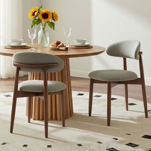 COLAMY NOYA Mid-Century Modern Upholstered Dining Chair - Green / Set of 2 ($85/pc)