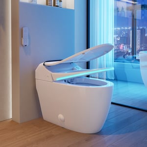 Elongated One-Piece Smart Toilet Deodorizing 1.28 GPF Floor Mount Bidet Toilet Hynova AX2 Pro
