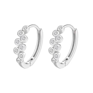 Sprinkle Huggie Hoop Earrings Sterling Silver