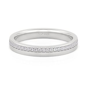 Jeulia Brushed Polished Eternity Wedding Band for Women