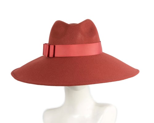 Rust Orange wide brim winter hat by Max Alexander