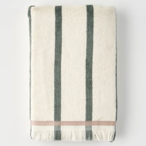 Ella Striped Cotton Bath Towel - Green