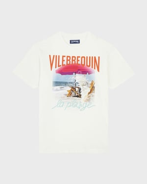 Vilebrequin - Men Cotton T-shirt Wave On Vbq Beach - Tee Shirt - Portisol - White - Size XXXL