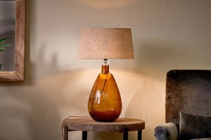 nkuku Baba Recycled Glass Lamp | Lamps | Large Tall | Burnt Amber