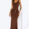 Rosé Routine Maxi Dress Brown