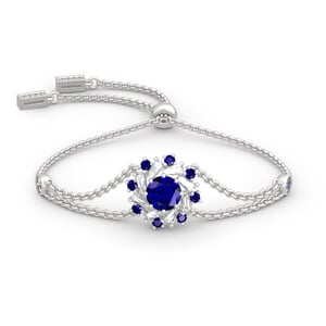 Jeulia Halo Round Cut Sterling Silver Bracelet