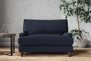 nkuku Marri Love Seat | Make To Order | Brera Linen Indigo | No Colour