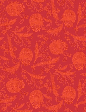 Eleanor Rigby' Wallpaper by Wallshoppe - Ruby / Persimmon - Traditional / 27 in. x 27 ft.