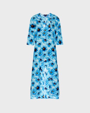 Vilebrequin - Women Cotton Voile Kaftan Poppies - Kaftan - Leonor - Blue - Size XL