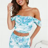 Let's Coordinate Mesh Crop Top Blue