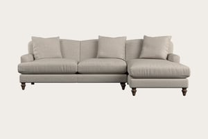 nkuku Deni Large Right Hand Chaise Sofa | Make To Order | Brera Linen Natural | No Colour