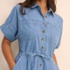 Mid Wash Denim Shirt Dress